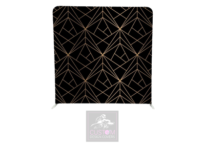 Black & Gold Abstract Lycra Pillowcase Backdrop Cover (DOUBLE SIDED)