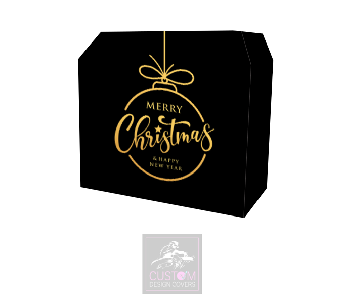 Merry Christmas Lycra DJ Booth Cover *BLACK/GOLD*