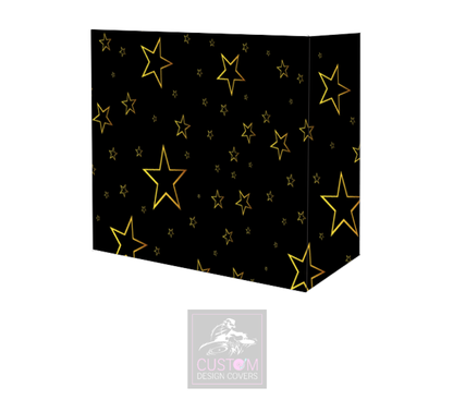 Black Gold Star Lycra DJ Booth Cover