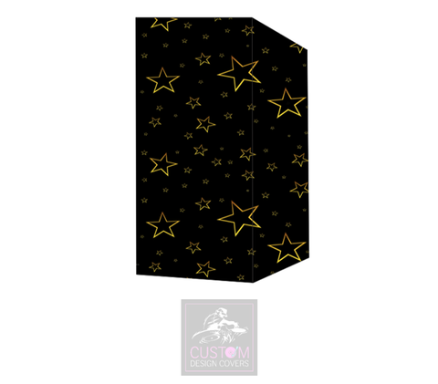 Black Gold Star Lycra DJ Booth Cover