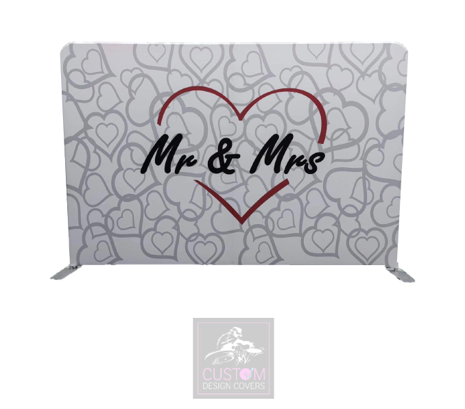 Mr & Mrs Lycra Pillowcase Backdrop Cover (DOUBLE SIDED)