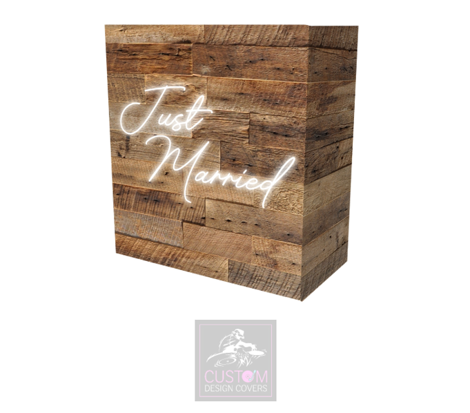 Rustic Just Married Lycra DJ Booth Cover 