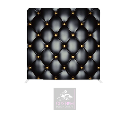 Black & Gold Chesterfield Lycra Pillowcase Backdrop Cover (DOUBLE SIDED)