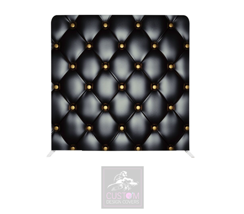Black & Gold Chesterfield Lycra Backdrop Cover (DOUBLE SIDED)