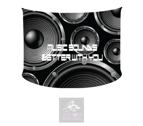 Music Sounds Better With You Lycra DJ Booth Cover *SINGLE SIDED*