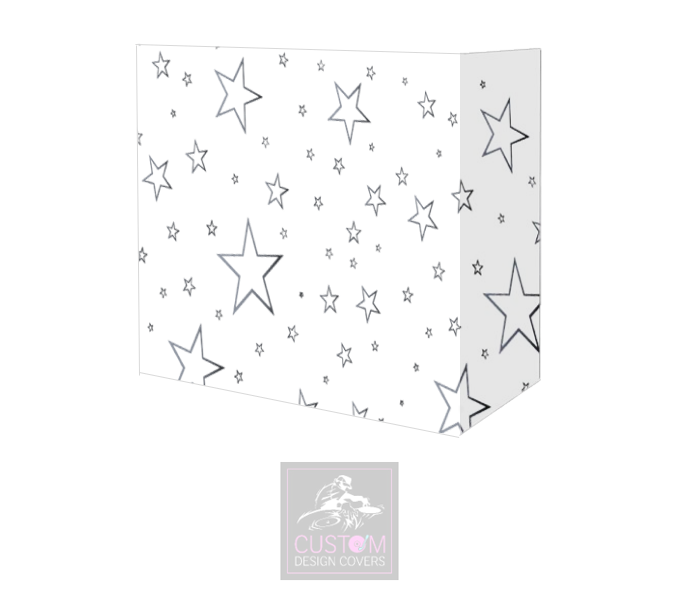 White Grey Star Lycra DJ Booth Cover