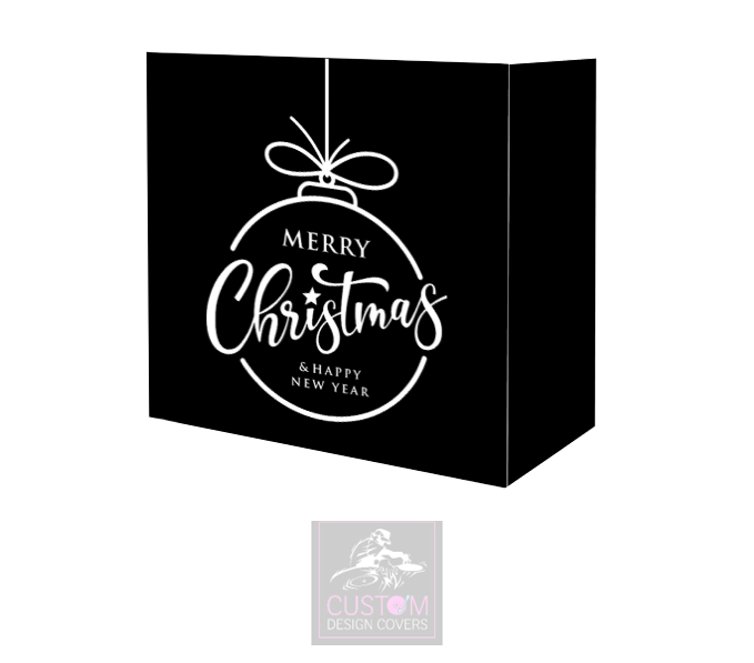 Merry Christmas Lycra DJ Booth Cover *Black/White*