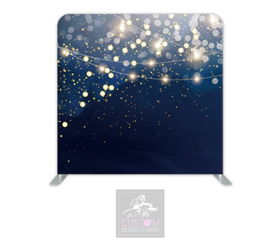 Sparkle Effect on Blue Lycra Pillowcase Backdrop Cover