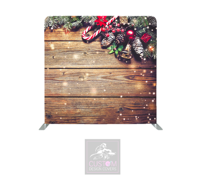 Festive Rustic Lycra Pillowcase Backdrop Cover (DOUBLE SIDED)