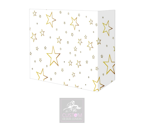 White Gold Star Lycra DJ Booth Cover