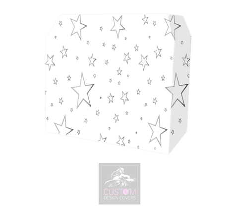 White Grey Star S&H Lycra DJ Booth Cover