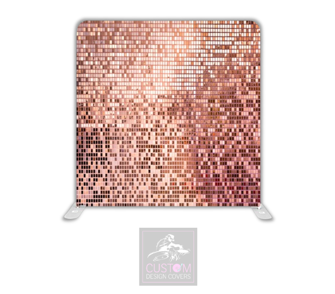 Rose Gold Mirror Wall Effect Lycra Pillowcase Backdrop Cover