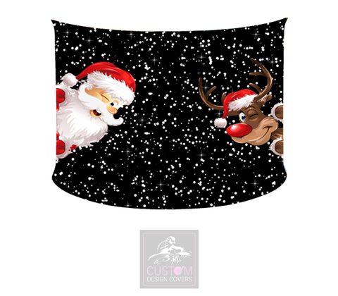 Santa & Reindeer Lycra DJ Booth Cover *SINGLE SIDED*