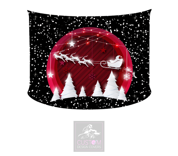 Santa Snow Globe Lycra DJ Booth Cover *SINGLE SIDED*