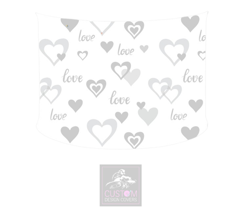 WEDDING LOVE & HEARTS LYCRA DJ BOOTH COVER *SINGLE SIDED*