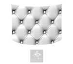 WHITE CHESTERFIELD LYCRA DJ BOOTH COVER *SINGLE SIDED*