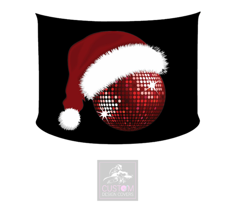 Christmas Mirror Ball  Lycra DJ Booth Cover *SINGLE SIDED*