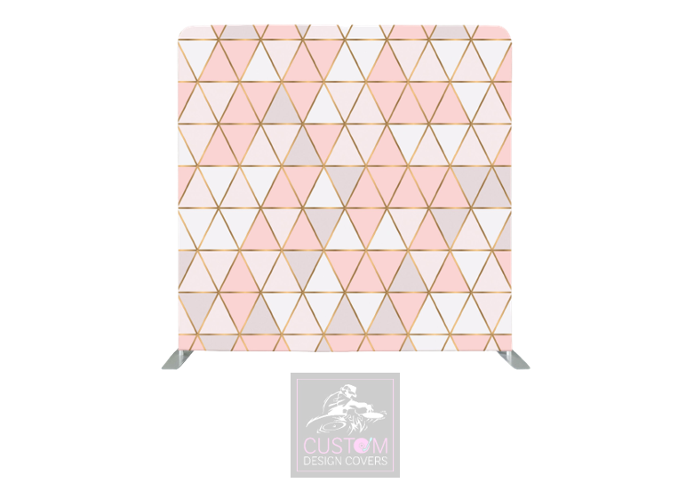 Pink Triangles Lycra Pillowcase Backdrop Cover (DOUBLE SIDED)