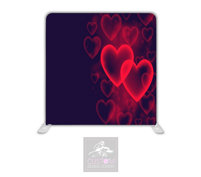 Red Hearts Lycra Pillowcase Backdrop Cover (DOUBLE SIDED)