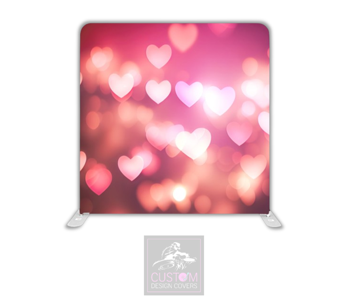 Hearts Lycra Pillowcase Backdrop Cover