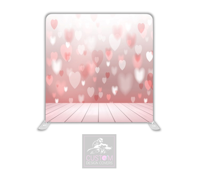 Hearts Lycra Pillowcase Backdrop Cover