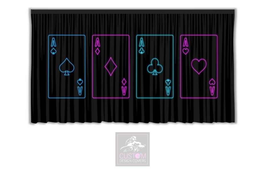 Neon Effect Casino Backdrop Curtain