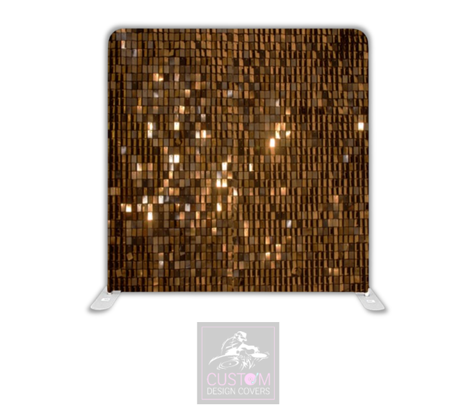 Golden Brown Sequin Effect Lycra Pillowcase Backdrop Cover