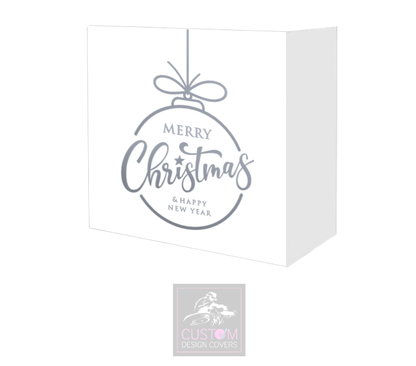 White Merry Christmas *Grey* Lycra DJ Covers