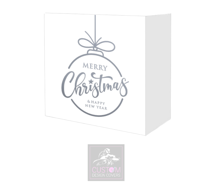 White Merry Christmas *Grey*  Lycra DJ Booth Cover