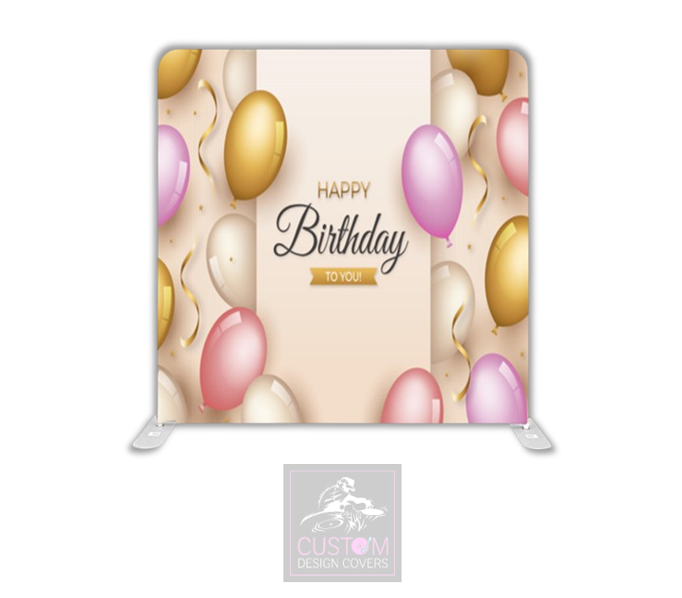 Happy Birthday Lycra Pillowcase Backdrop Cover