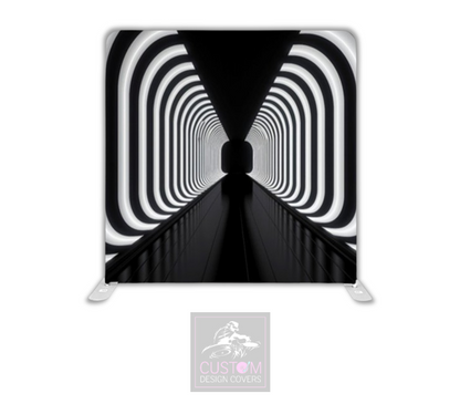Black & White Tunnel Lycra Pillowcase Backdrop Cover