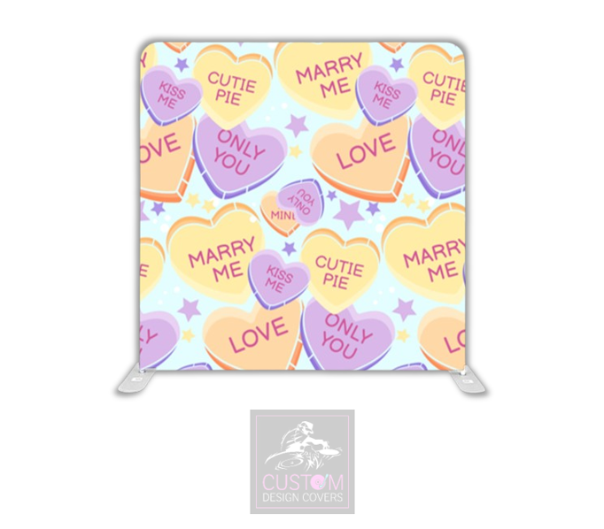 Love Hearts Lycra Pillowcase Backdrop Cover