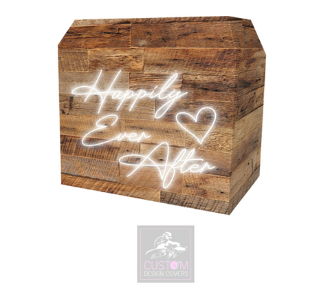 Rustic Happily Ever After Lycra DJ Booth Cover