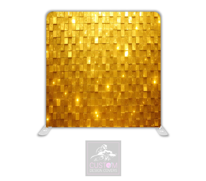 Gold Mosaic Tile Effect Lycra Pillowcase Backdrop Cover