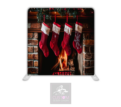 Fireplace Lycra Pillowcase Backdrop Cover (DOUBLE SIDED)
