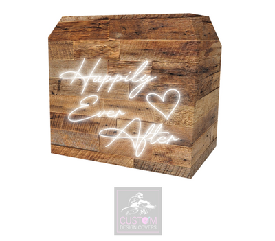Rustic Happily Ever After Lycra DJ Booth Cover (PACKAGE BUNDLE)