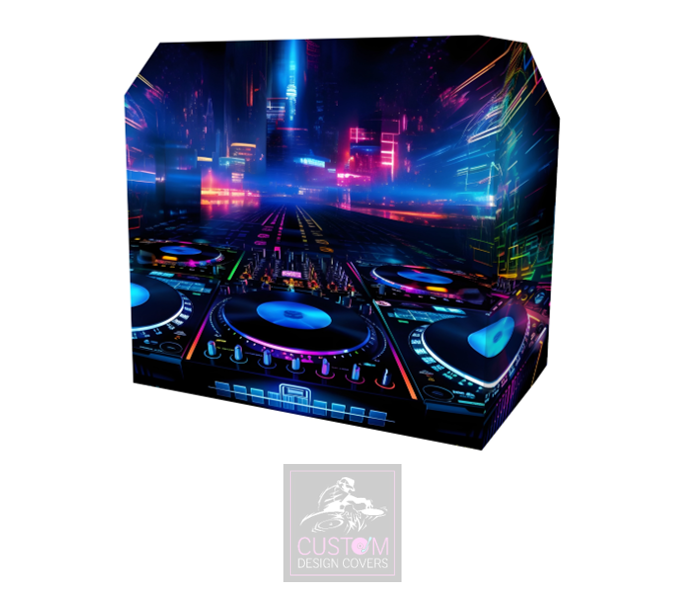 Dj Computer Covers AI DJ Lycra DJ Booth Cover – Custom Design Covers