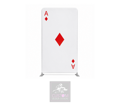 Ace of Diamonds (White/Red) Lycra Display Banner Cover - DOUBLE SIDED