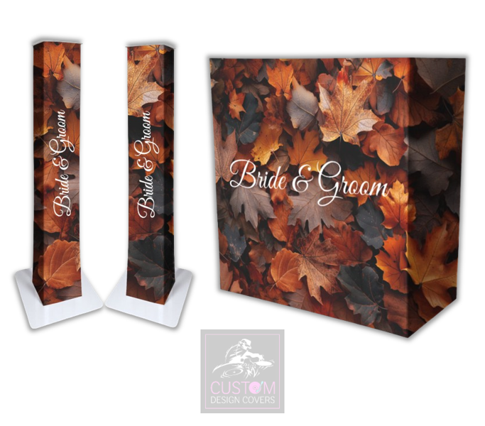 Autumn Bride & Groom Lycra DJ Booth Cover (PACKAGE BUNDLE)