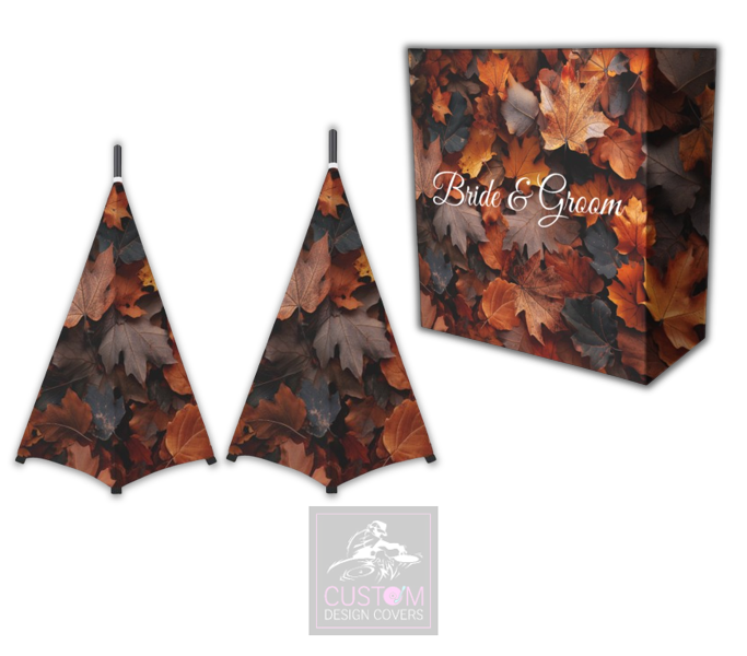 Autumn Bride & Groom Lycra DJ Booth Cover (PACKAGE BUNDLE)