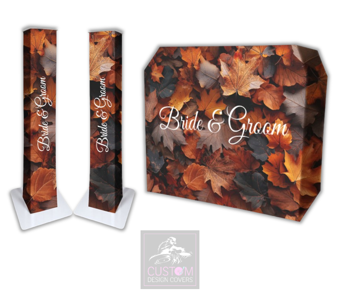 Autumn Bride & Groom Lycra DJ Booth Cover (PACKAGE BUNDLE)