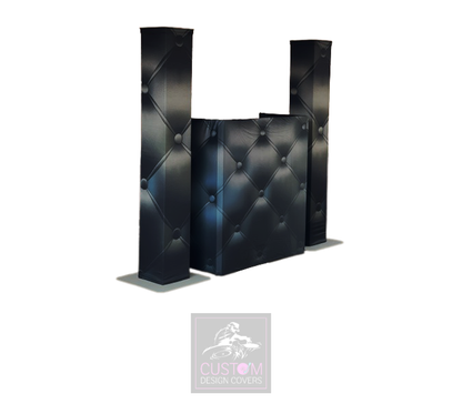 Black Chesterfield Lycra DJ Covers (PACKAGE BUNDLE) - ADJ PRO