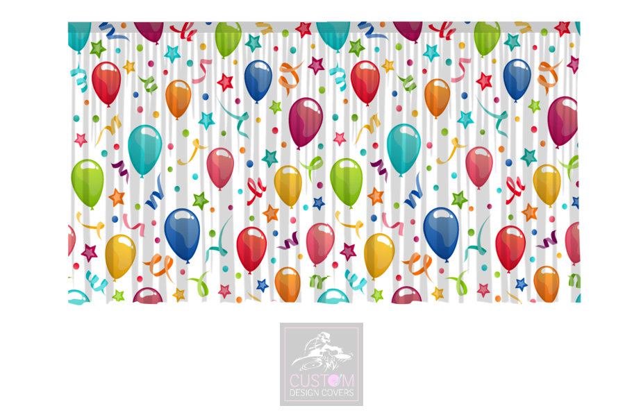 Birthday Balloons Backdrop Curtain