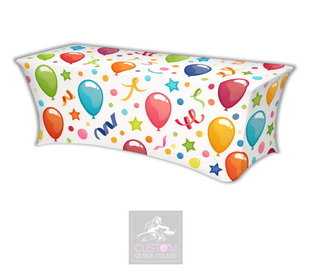 Birthday Balloons Lycra Table Cover 