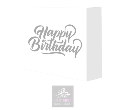 Happy Birthday Grey Text White Cover Booth Cover Combi