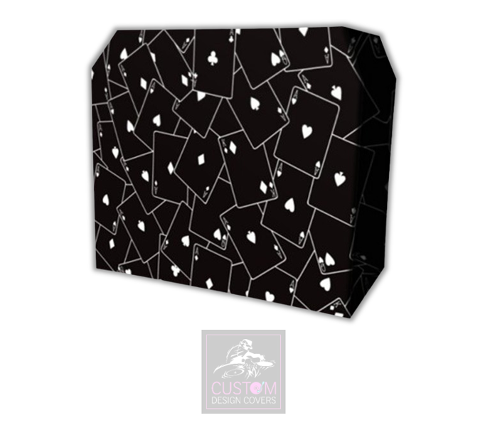 Black Casino Cards Lycra DJ Booth Cover