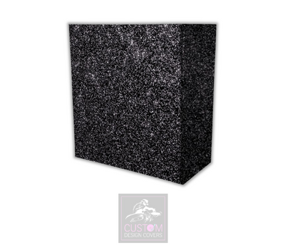 Black Glitter Effect Lycra DJ Booth Cover 