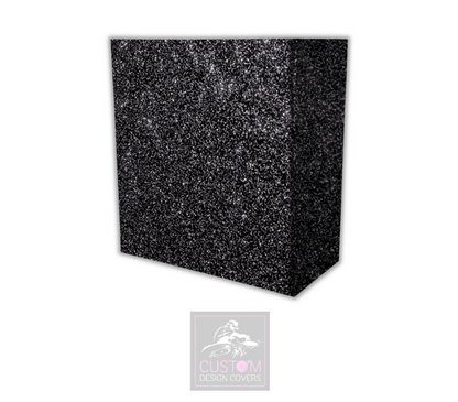 Black Glitter Effect Lycra DJ Booth Cover 
