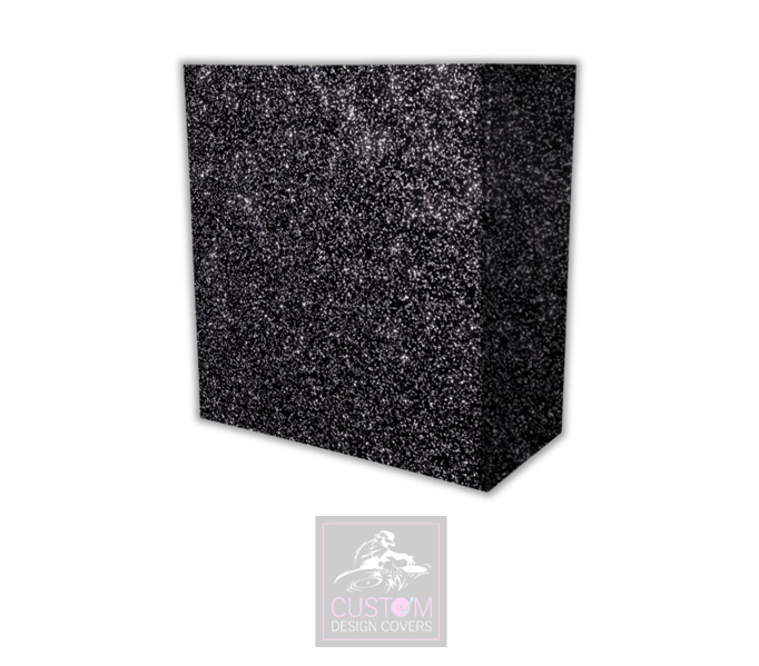 Black Glitter Effect Lycra DJ Booth Cover 