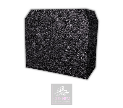 Black Glitter Effect Lycra DJ Booth Cover 